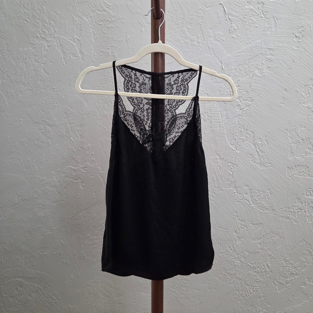 T273. Black‎ Floral Lace Racerback Camisole Top